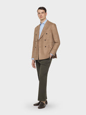 Pantalone Carrot Fit In Flanella Di Lana Verde