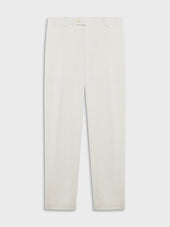 Pantalone Carrot Fit In Lino E Lana Bianco