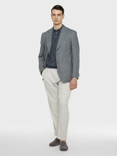 Pantalone Carrot Fit In Lino E Lana Bianco