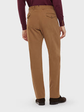 Pantalone In Cotone Stretch Color Cammello