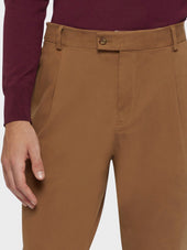 Pantalone In Cotone Stretch Color Cammello