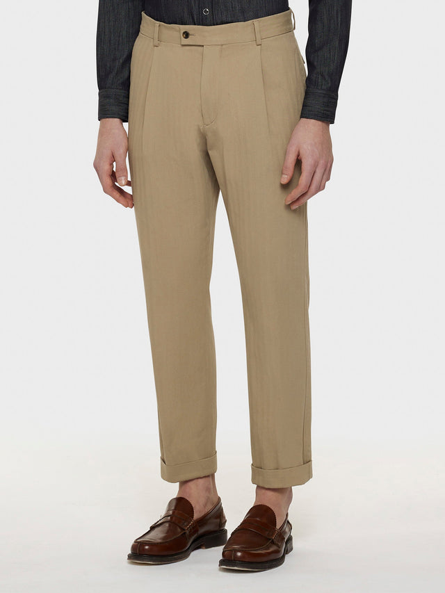 Pantalone in cotone beige