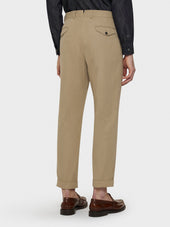 Pantalone In Cotone Beige