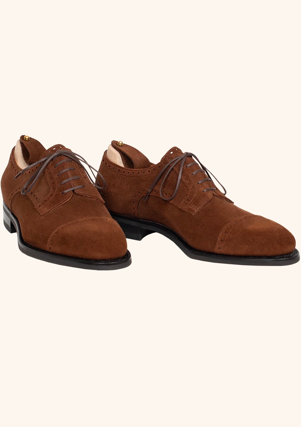 Cap Toe Derbies In Polo Suede