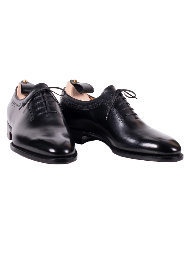Black Brogued Wholecut Oxfords