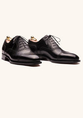 Black Brogue Cap Toe Oxfords