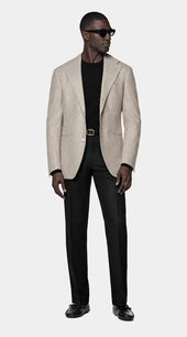 Taupe Relaxed Fit Roma Suit Jacket