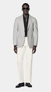 Light Grey Perennial Tailored Fit Havana Suit Jacket