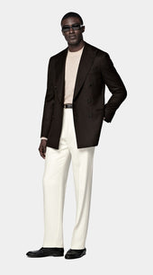 Dark Brown Tailored Fit Havana Suit Jacket