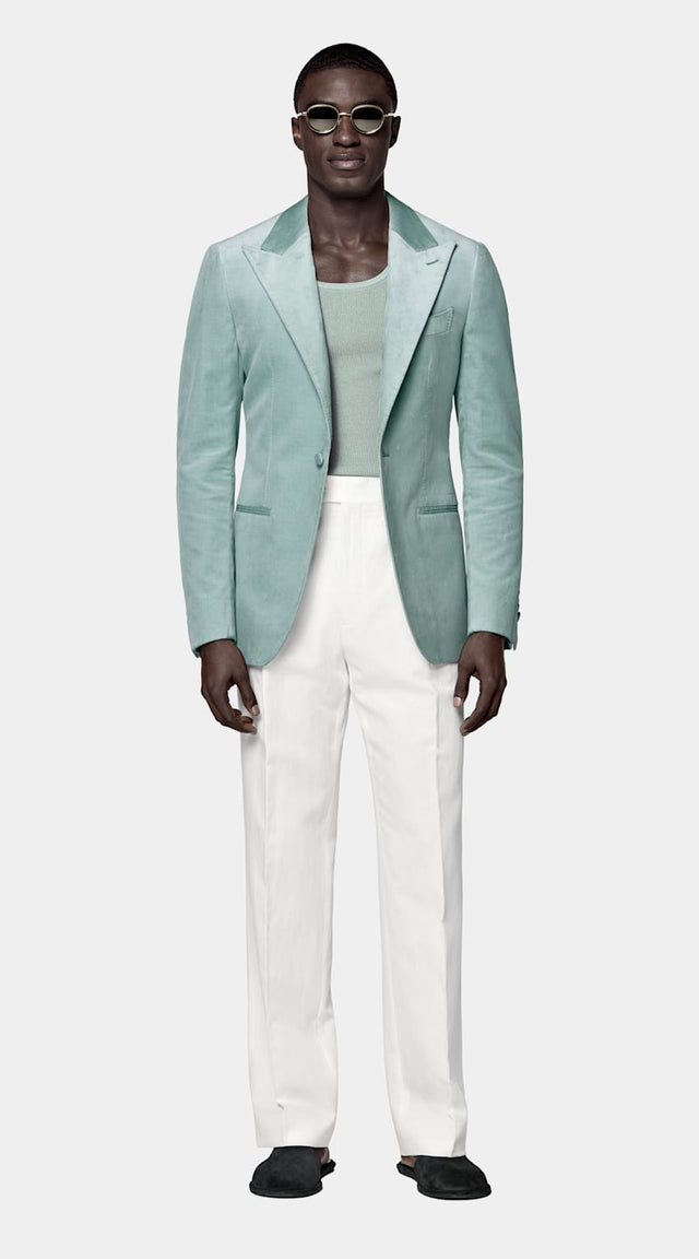 Mid Blue Tailored Fit Havana Dinner Jacket