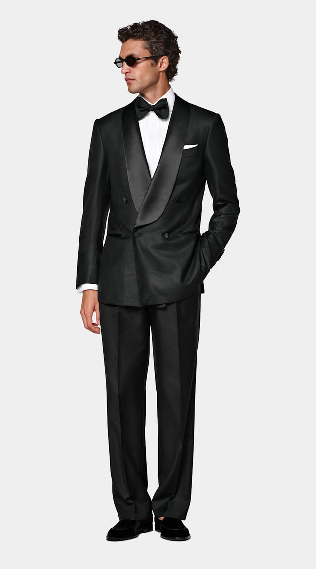 Black Checked Tailored Fit Milano Dinner Jacket
