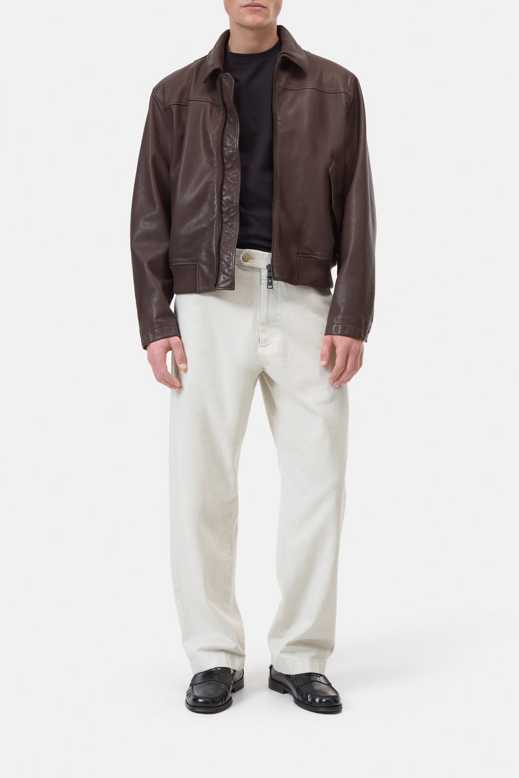 Bomber Jacket Made Of Cowhide Closed