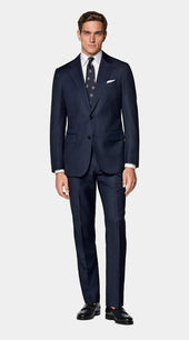 Mid Blue Tailored Fit Havana Suit Jacket