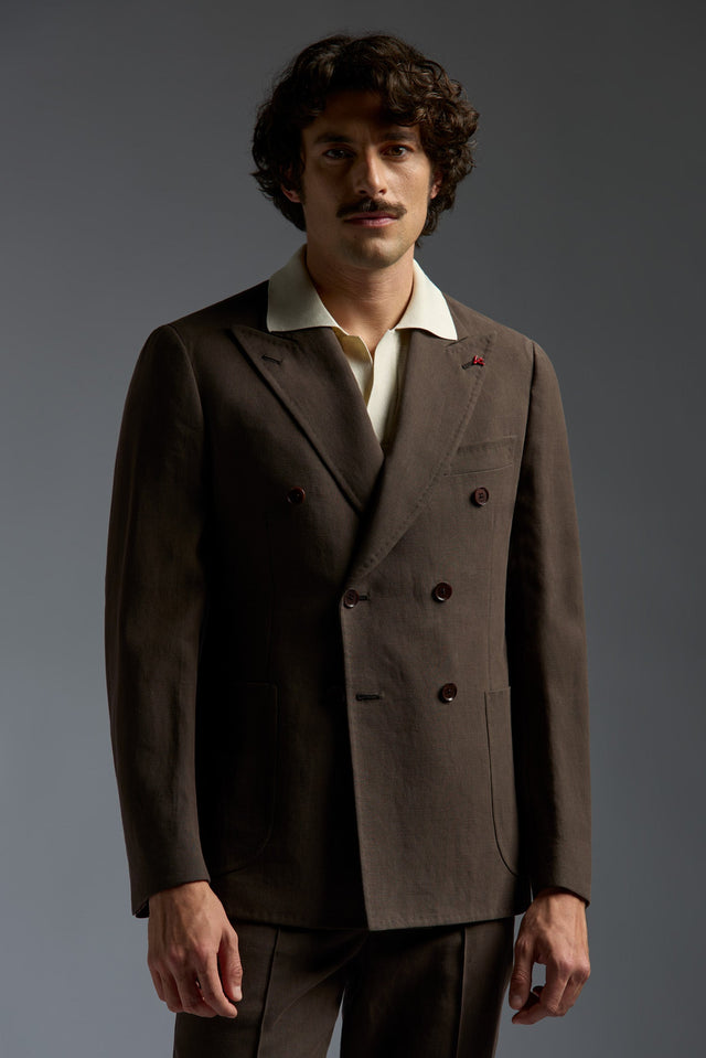 Linen Capri Double Breasted Blazer