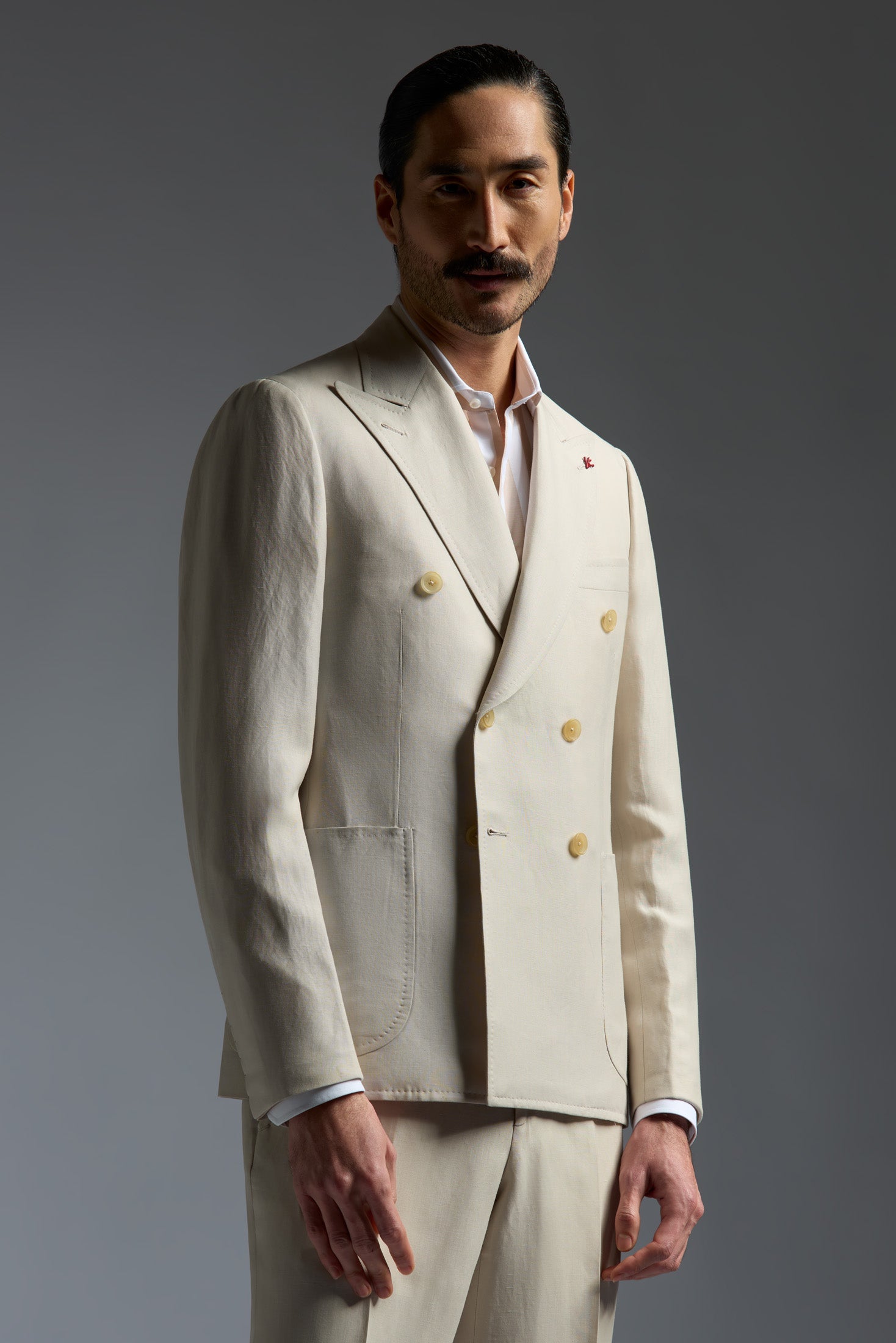 Wool and Linen Capri Double Breasted Blazer