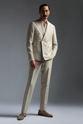 Wool and Linen Capri Double Breasted Blazer