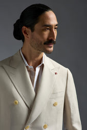 Wool and Linen Capri Double Breasted Blazer