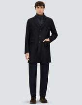 Shaded Effect Herringbone Wool And Nylon Ultralight Coat