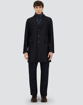 Shaded Effect Herringbone Wool And Nylon Ultralight Coat