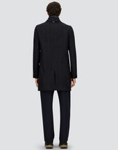 Shaded Effect Herringbone Wool And Nylon Ultralight Coat