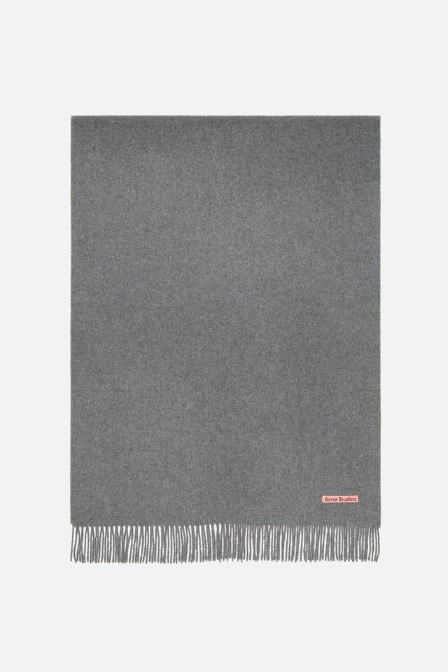 Fringe Wool Scarf Oversized