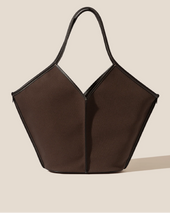 Calella Leather Trimmed Organic Cotton Tote Bag