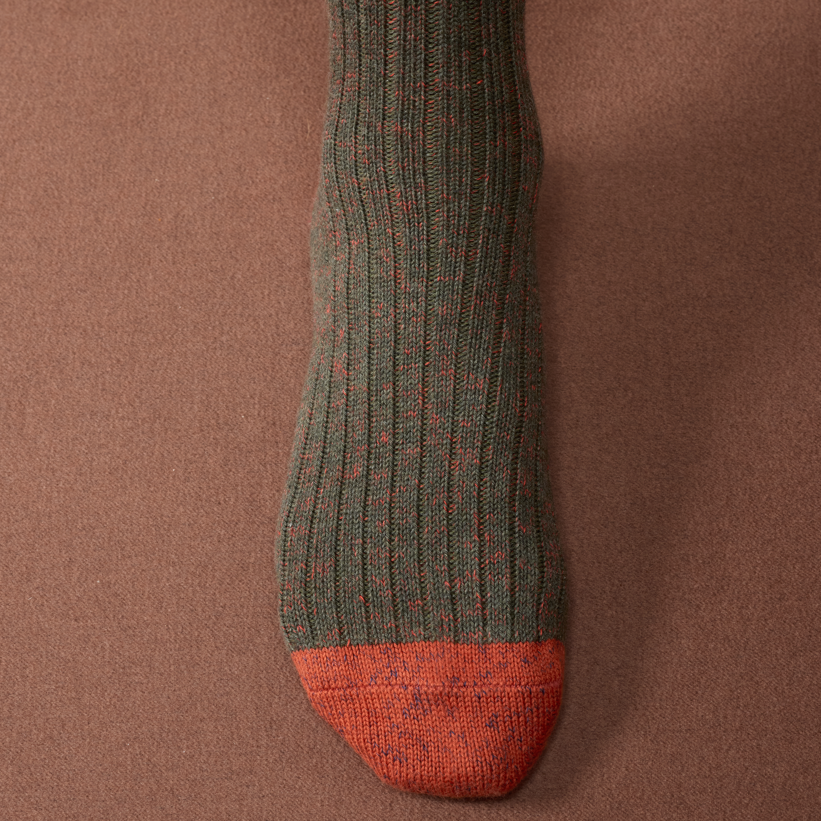 Vert Kaki Orange Color Block Coton