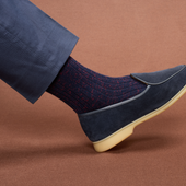 Bleu Marine Bleu Acier Color Block Coton