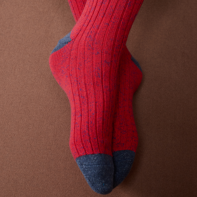 Rouge & Bleu acier - Color Block - Coton