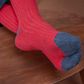 Rouge Bleu Acier Color Block Coton