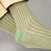 Vert Doux Beige Rayures Transat Coton