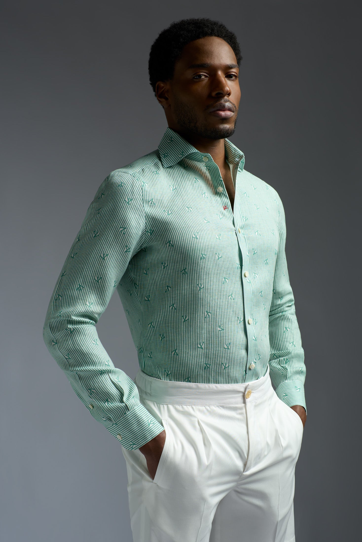 Coral Printed Superlinen Shirt