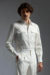 Cotton Gabardine Tailored Shirt