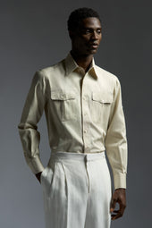 Cotton Gabardine Tailored Shirt
