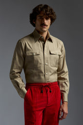 Cotton Gabardine Tailored Shirt