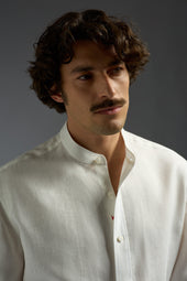 Frescolino Band Collar Long Sleeves Shirt