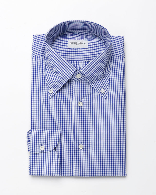 Blue Checked Shirt made of Cotton