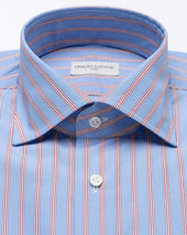 The Light Blu Red Stripe Shirt Cotton