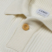 Billy Chunky Ribbed Collared Sweater In Supergeelong Wool Viscose And Cashmere
