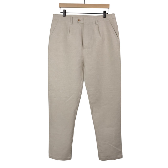 Comanche classic trousers in sand cotton and linen