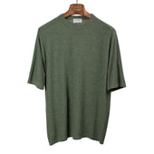 Exclusive Sunny knit t-shirt in thyme green pure silk bourette