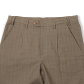 Spectacular Air Trousers In Mud Irregular Weave Cotton