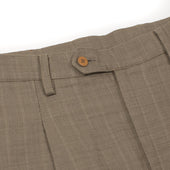 Spectacular Air Trousers In Mud Irregular Weave Cotton