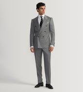 Costume croisé bas 6x1 gris clair en flanelle