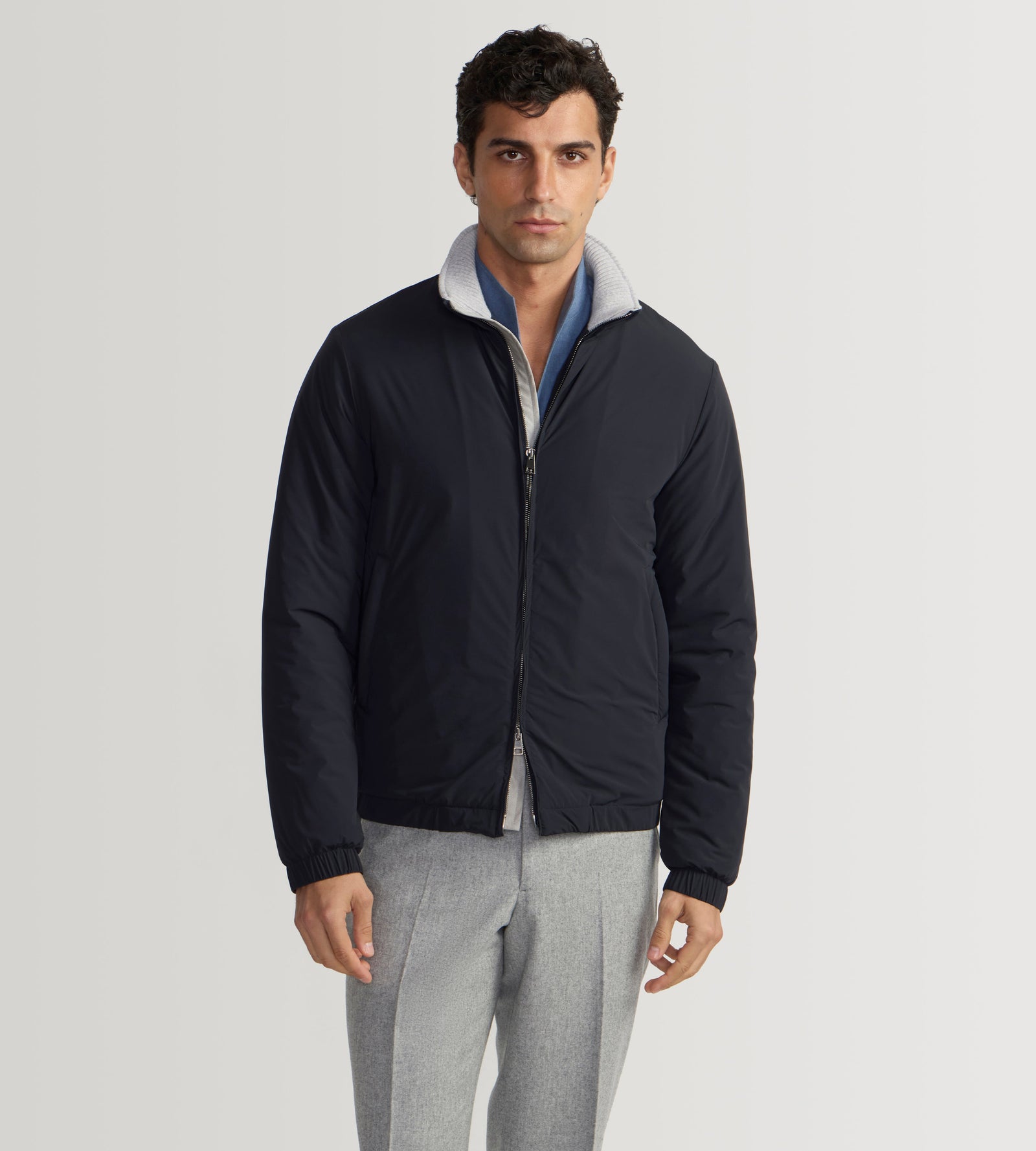 Bombers Bleu Marine En Mati Re Technique