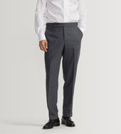 Pantalon gris foncé en flanelle de laine