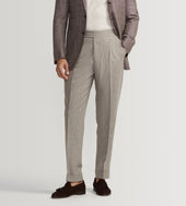Pantalon taupe en flanelle de laine