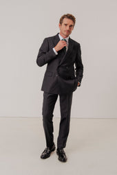 Costume Croisé Carbone en laine