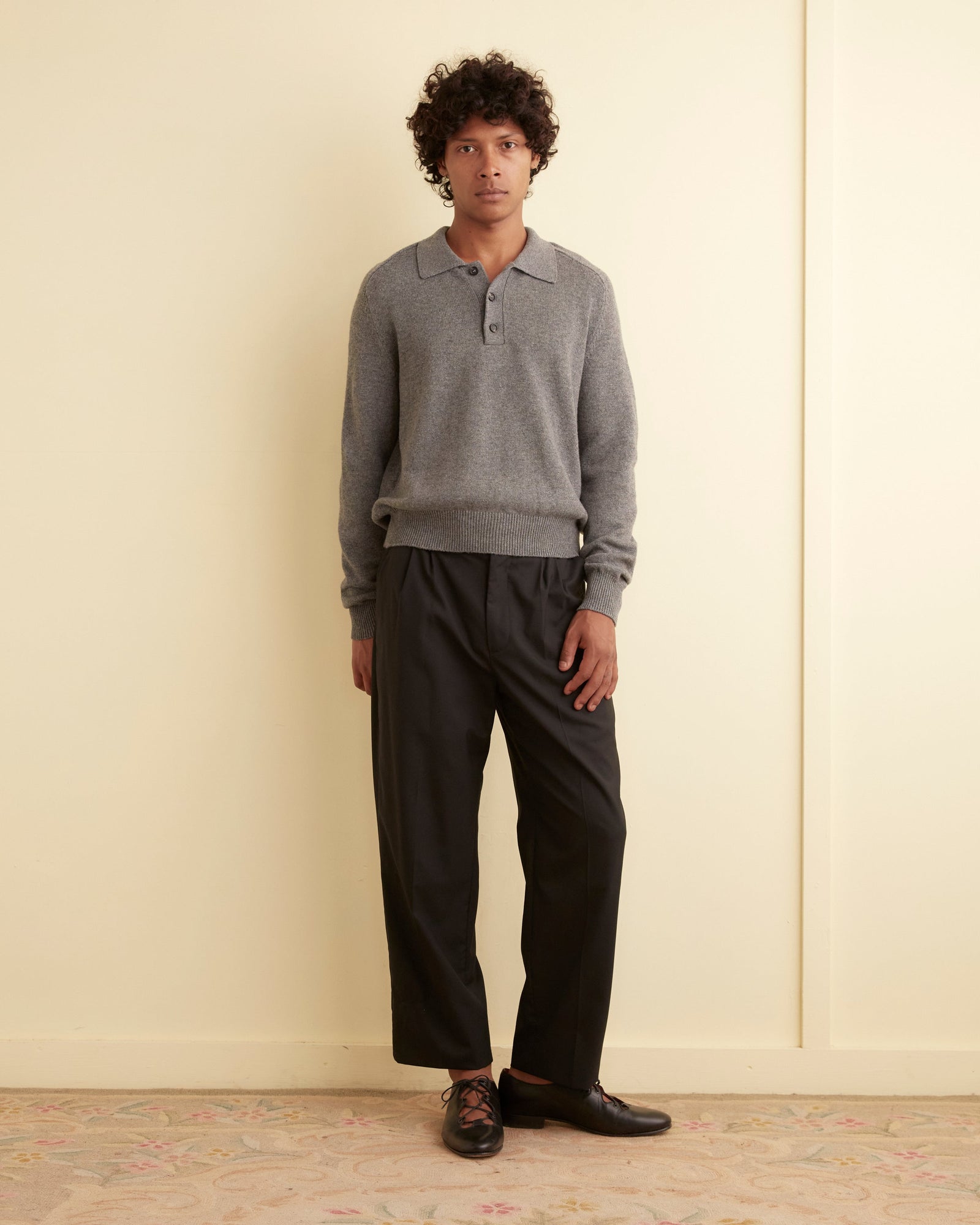 Cashmere Polo Grey