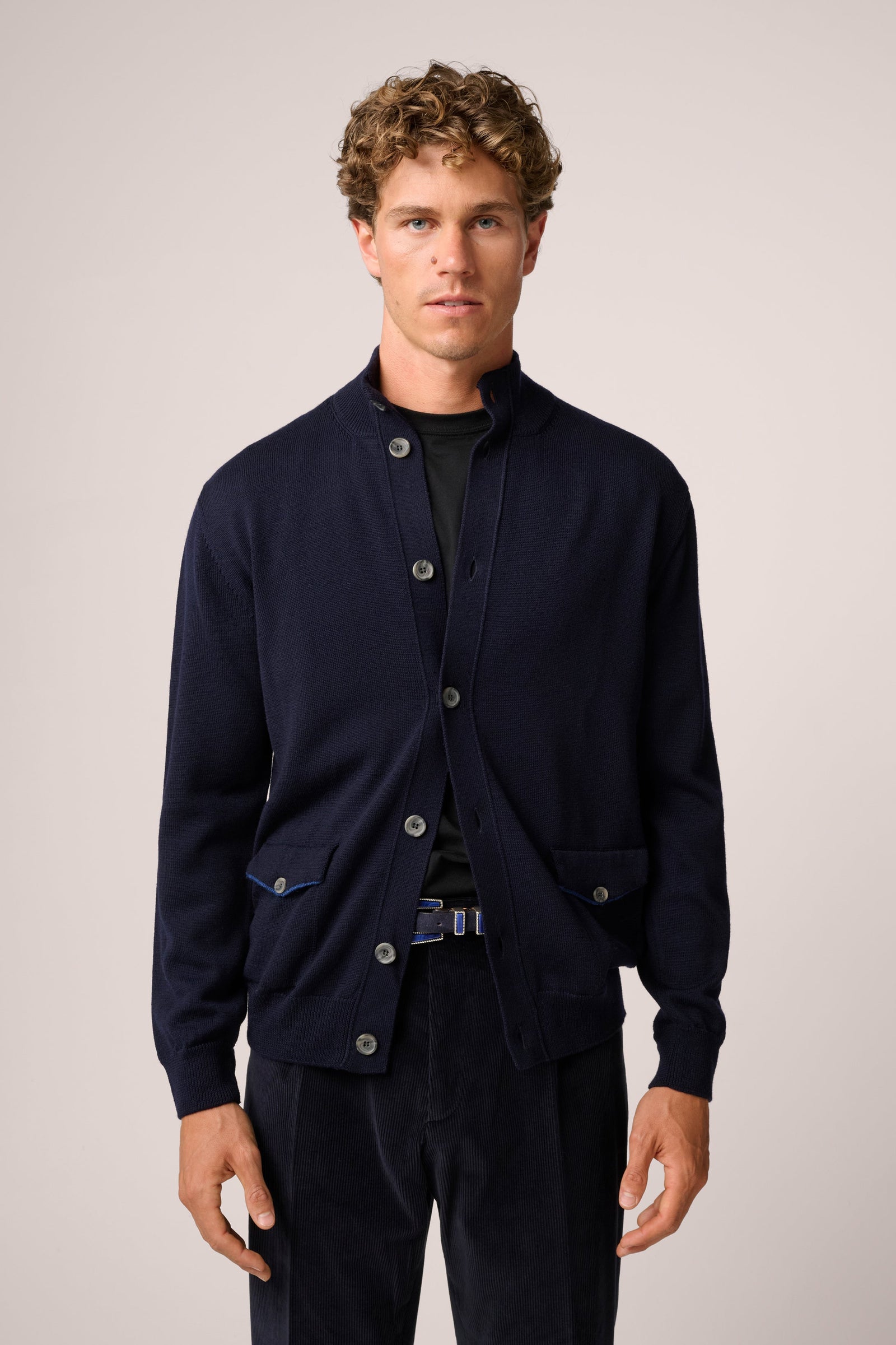 Woodend Cardigan Wool Blue